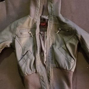Girls faux leather jacket 5-6